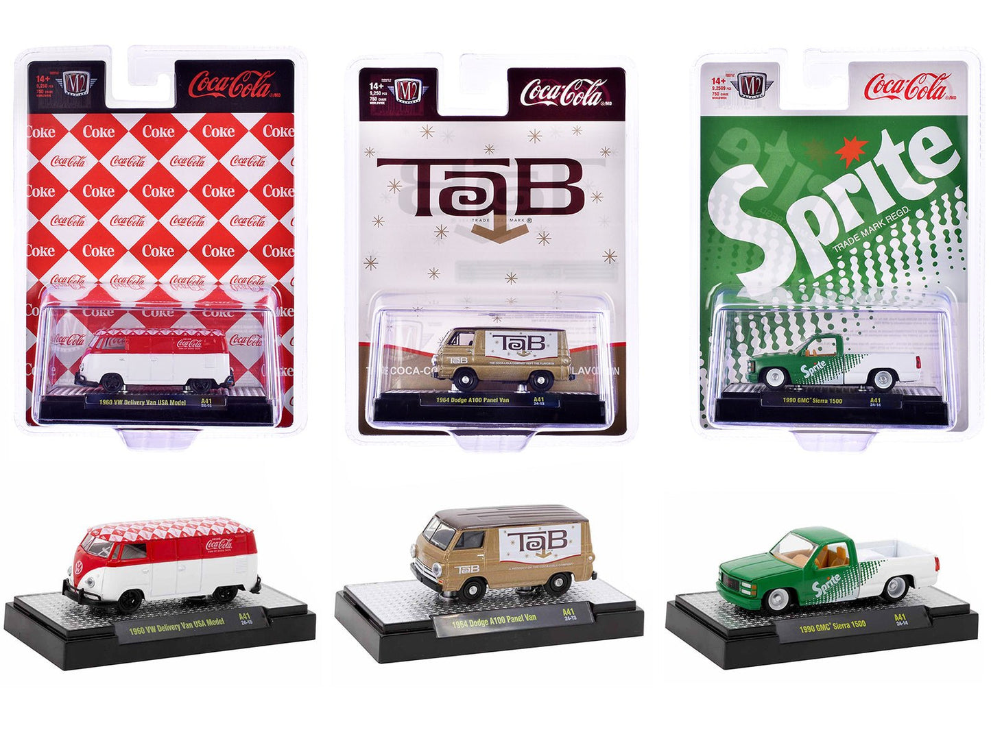 "Sodas" Set of 3 pieces Release 41 Limited Edition to 9250 pieces Worldwide 1/64 Diecast Model Cars by M2 Machines free shipping USA
