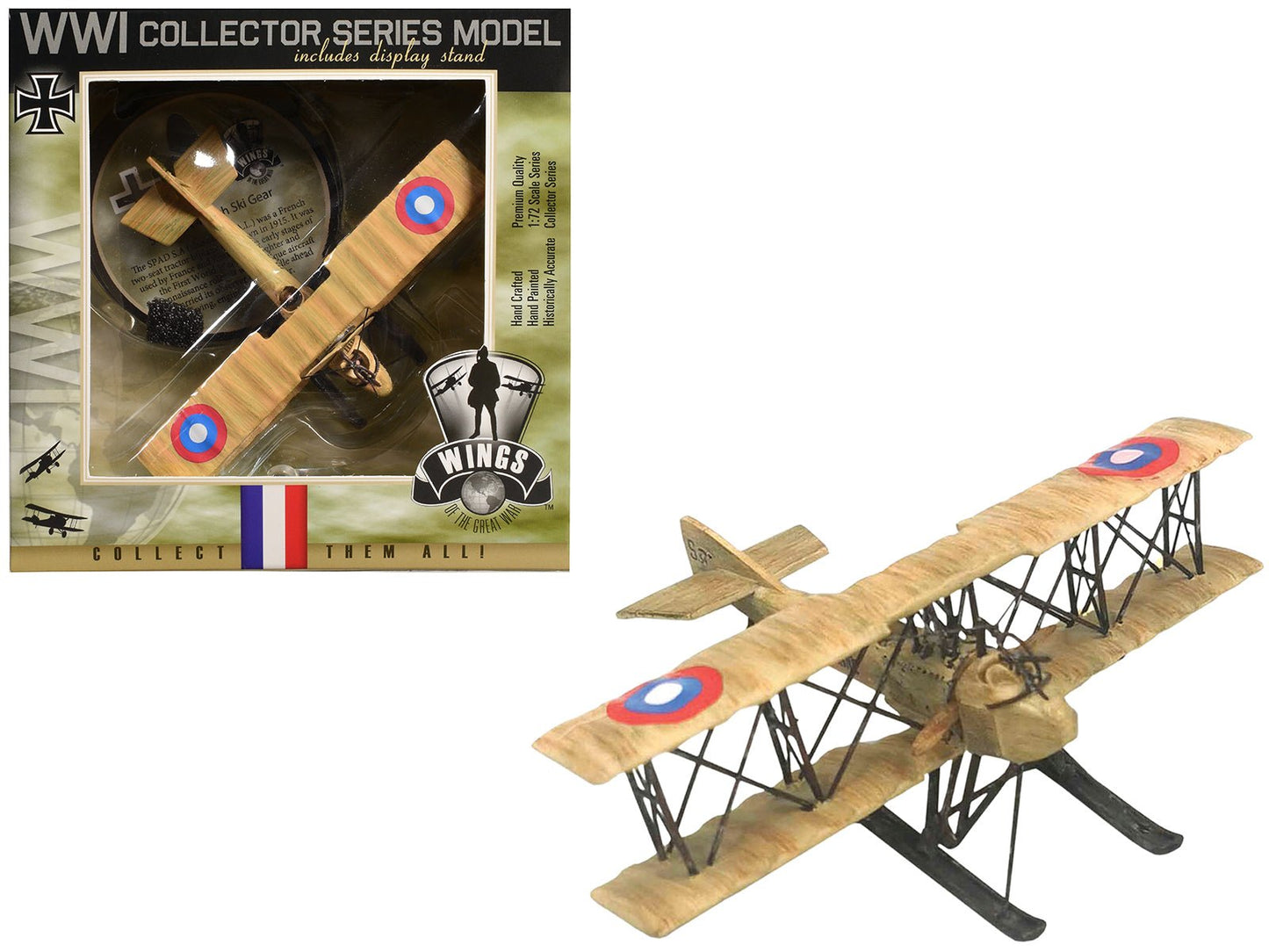 SPAD SA 4 Aircraft with Ski Gear "French Air Force" 1/72 Model Airplane by Wings of the Great War free shipping USA
