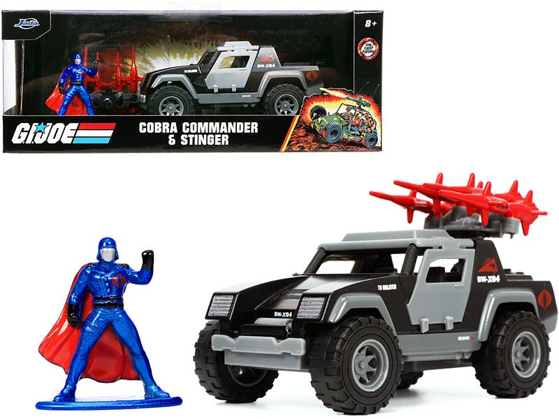 Stinger with Missile Launcher and Cobra Commander Diecast Figurine "G.I. Joe" "Hollywood Rides" Series 1/32 Diecast Model Car by Jada free shipping USA