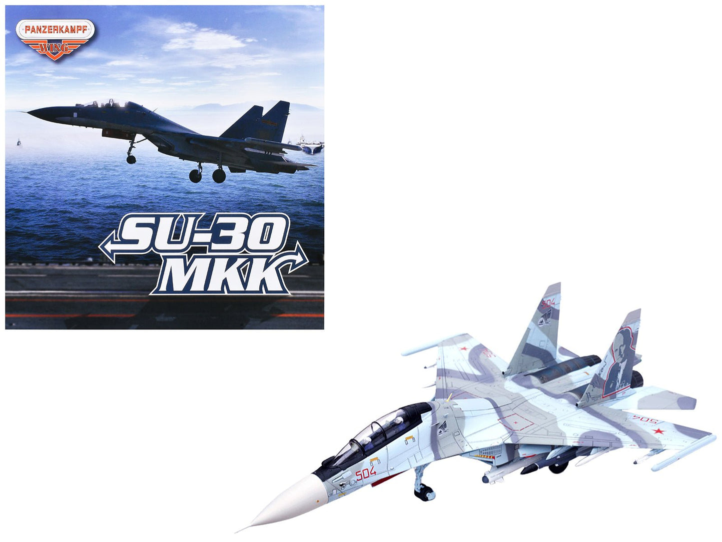 Sukhoi Su-30MKK Flanker-G Fighter Aircraft #504 "Russian Air Force" "Wing" Series 1/72 Diecast Model by Panzerkampf free shipping USA