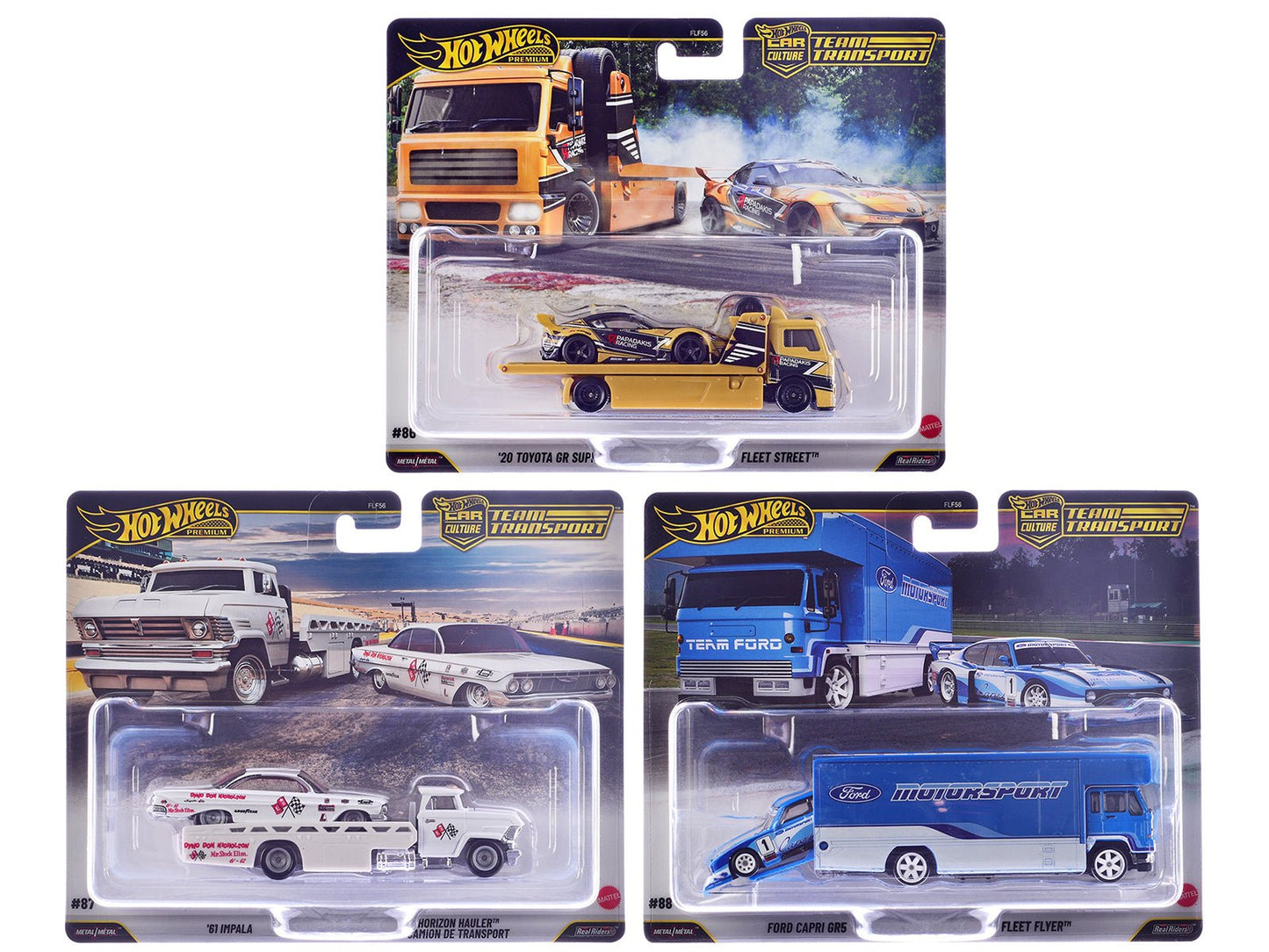 "Team Transport" 3 piece Set J 2025 "Car Culture" Series Diecast Model Cars by Hot Wheels free shipping USA