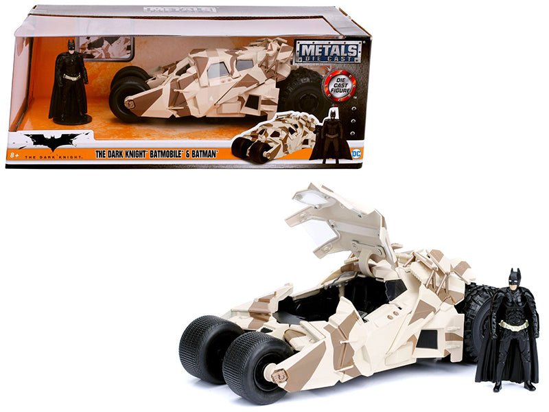 "The Dark Knight" Batmobile with Batman Diecast Figure Camouflage Version "DC Comics" Series 1/24 Diecast Model Car by Jada free shipping USA