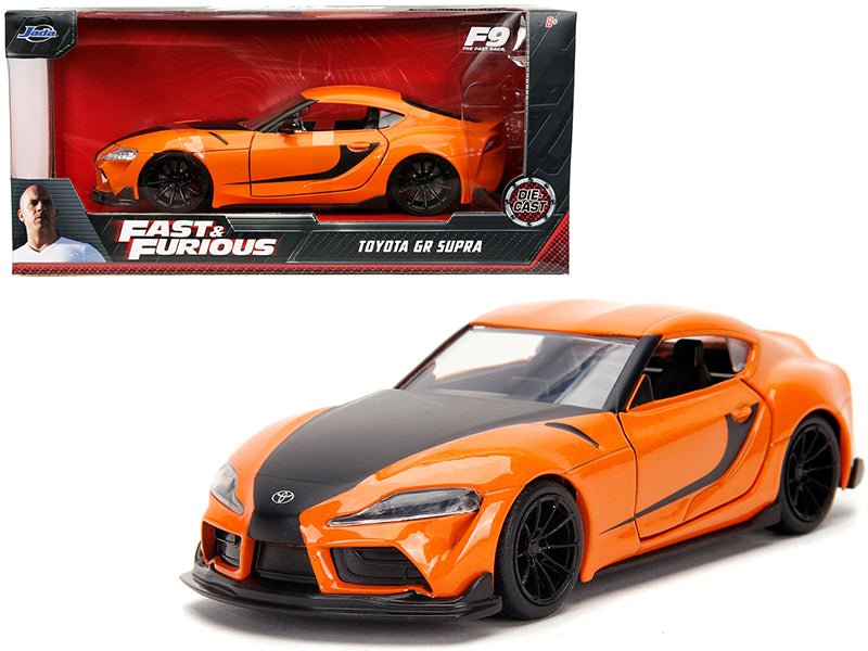 Toyota GR Supra Orange with Black Stripes "Fast & Furious 9 F9" (2021) Movie 1/32 Diecast Model Car by Jada free shipping USA