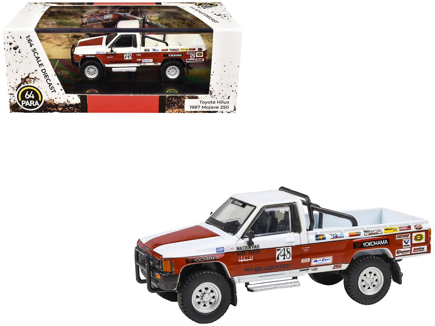 Toyota Hilux Pickup Truck #748 Malcolm Vinje - Mark Hansen "Mojave 250" (1987) 1/64 Diecast Model Car by Paragon Models free shipping USA