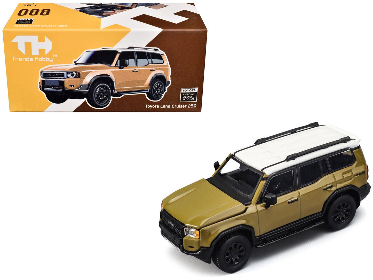 Toyota Land Cruiser 250 Sand with White Top 1/64 Diecast Model Car by Trends Hobby free shipping USA