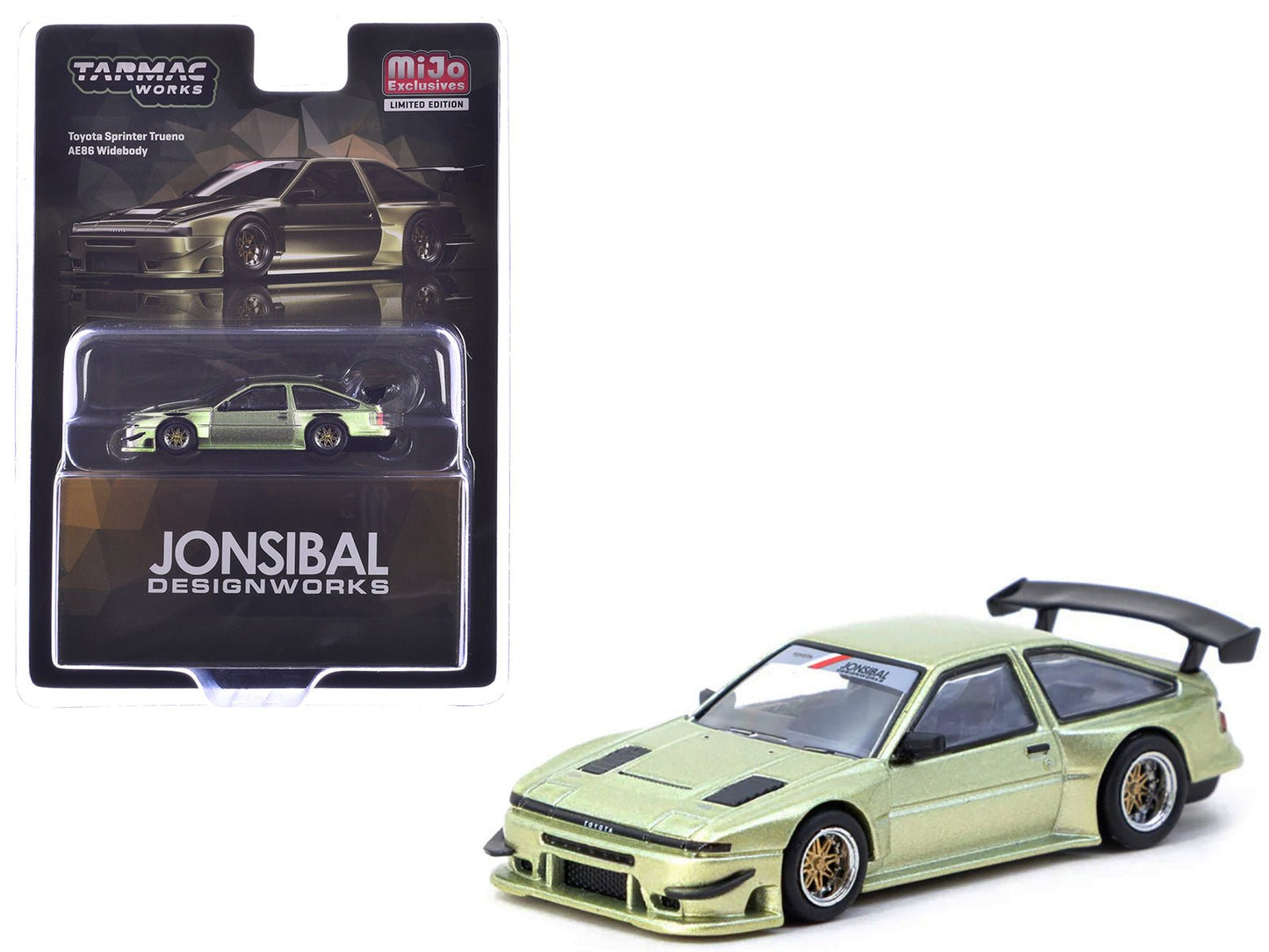 Toyota Sprinter Trueno AE86 Widebody RHD (Right Hand Drive) "Jonsibal Designworks" Green Metallic "Global64" Series 1/64 Diecast Model by Tarmac Works free shipping USA