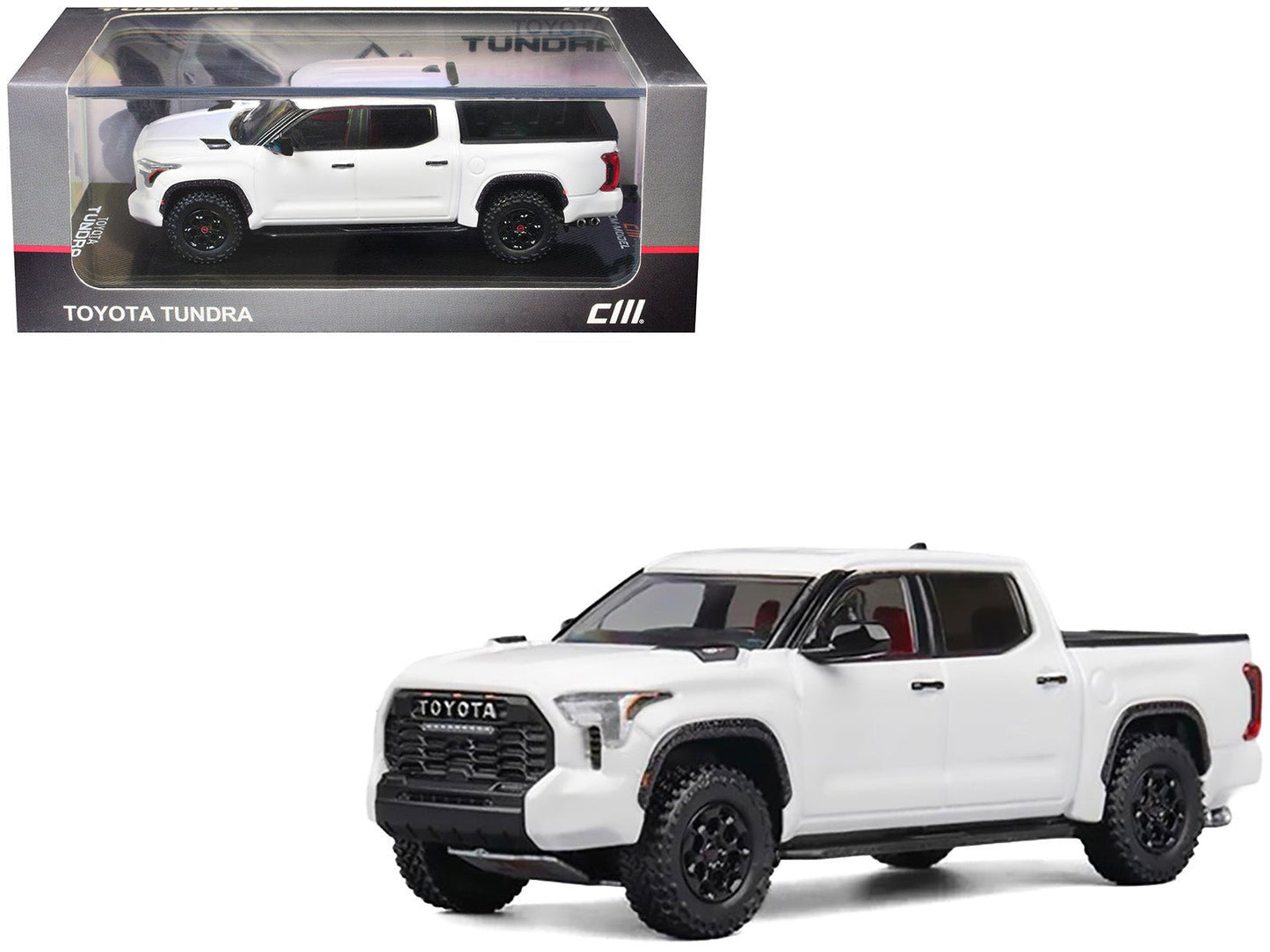 Toyota Tundra Pickup Truck White 1/64 Diecast Model Car by CM Model free shipping USA