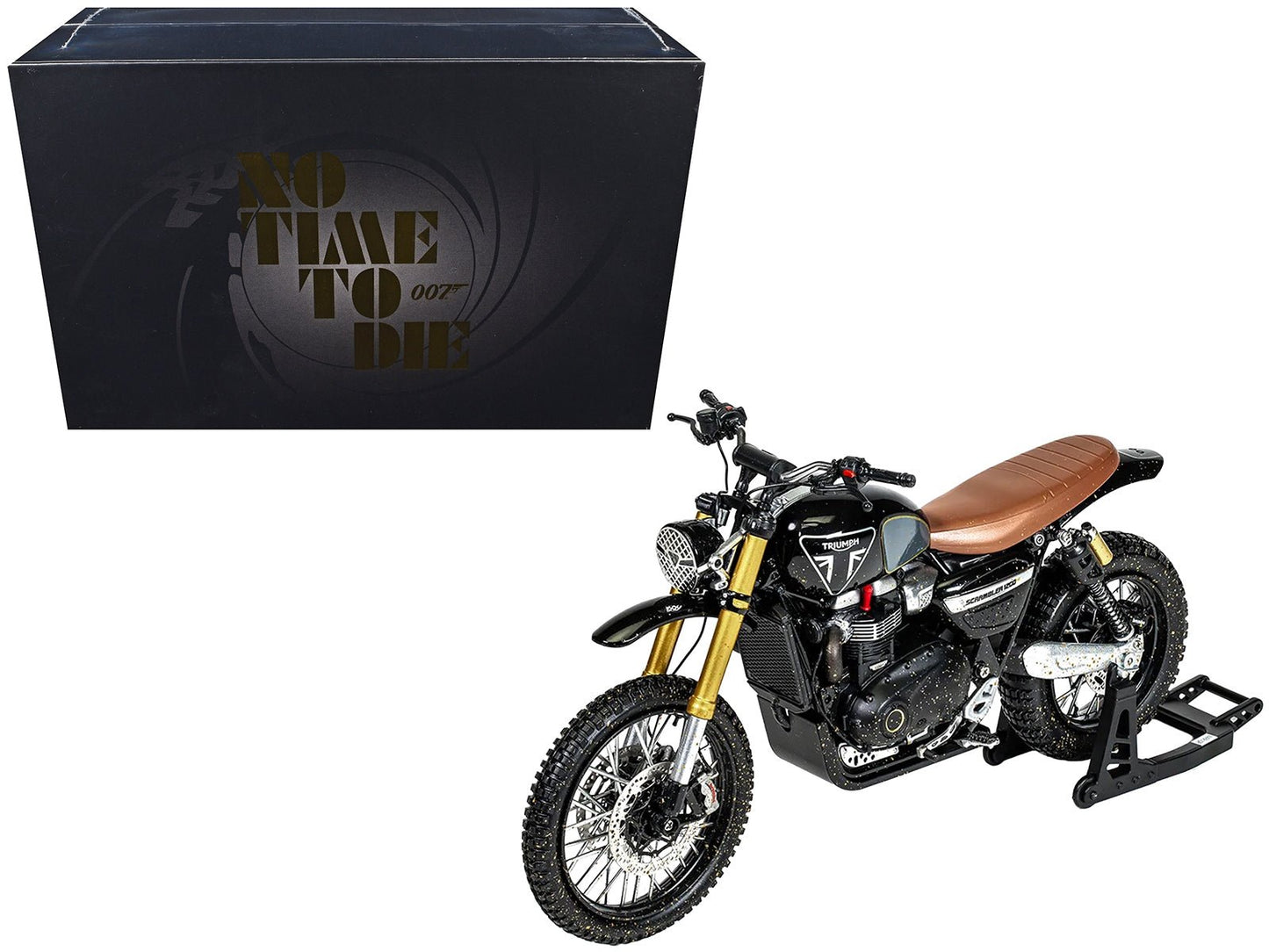 Triumph Scrambler 1200 XE Motorcycle Black (Dirty Version) James Bond 007 "No Time to Die" (2021) Movie Diecast Model Car by Corgi free shipping USA