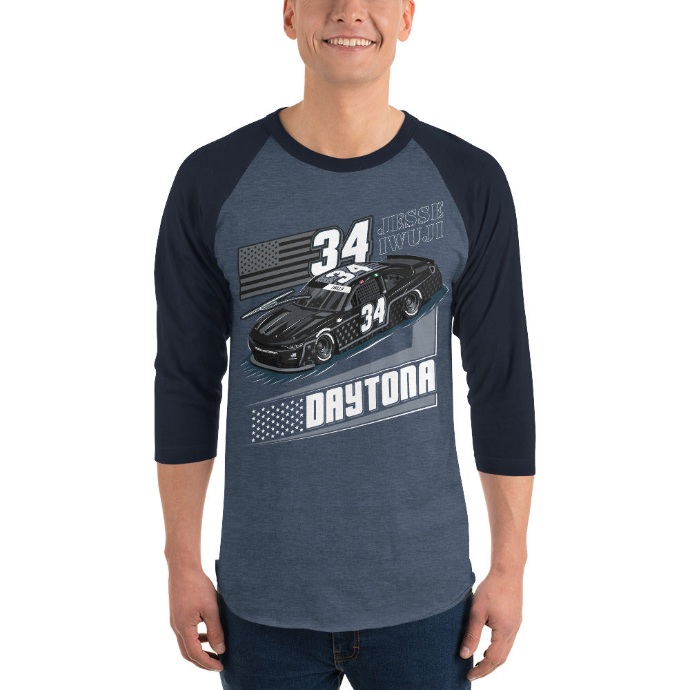 Jesse Iwuji Motorsports '23 Daytona 3/4 sleeve raglan shirt