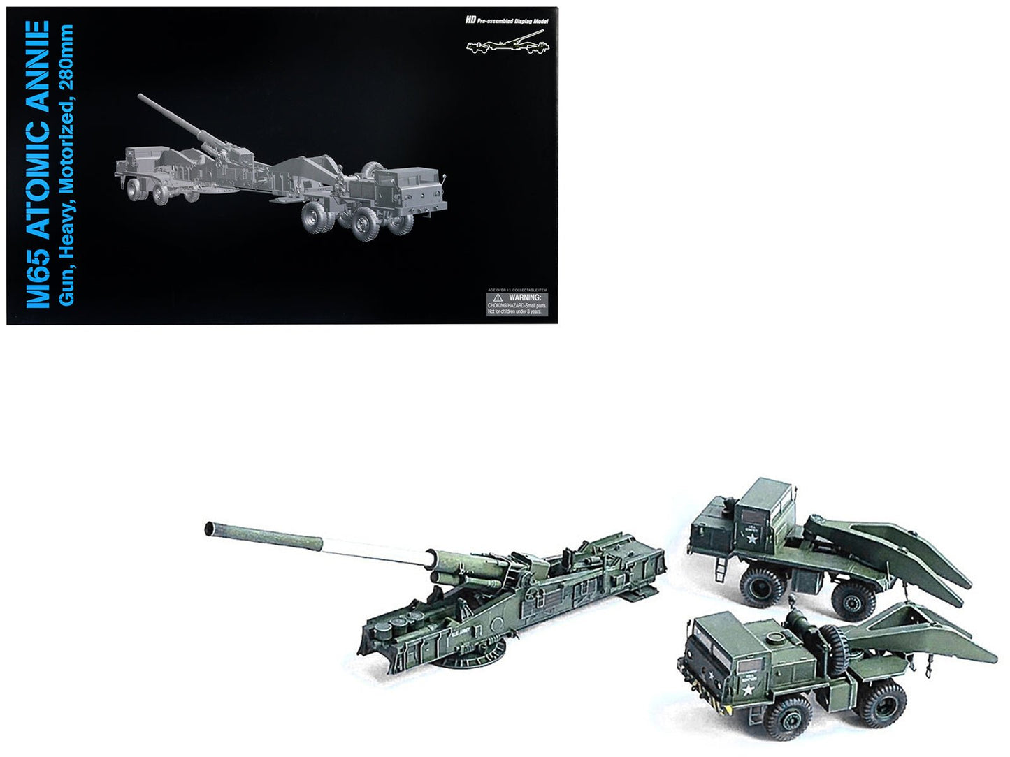 United States M65 Atomic Cannon "Atomic Annie" Artillery Olive Drab "Firing Mode" US Army "NEO Dragon Armor" Series 1/72 Plastic Model by Dragon Models free shipping USA