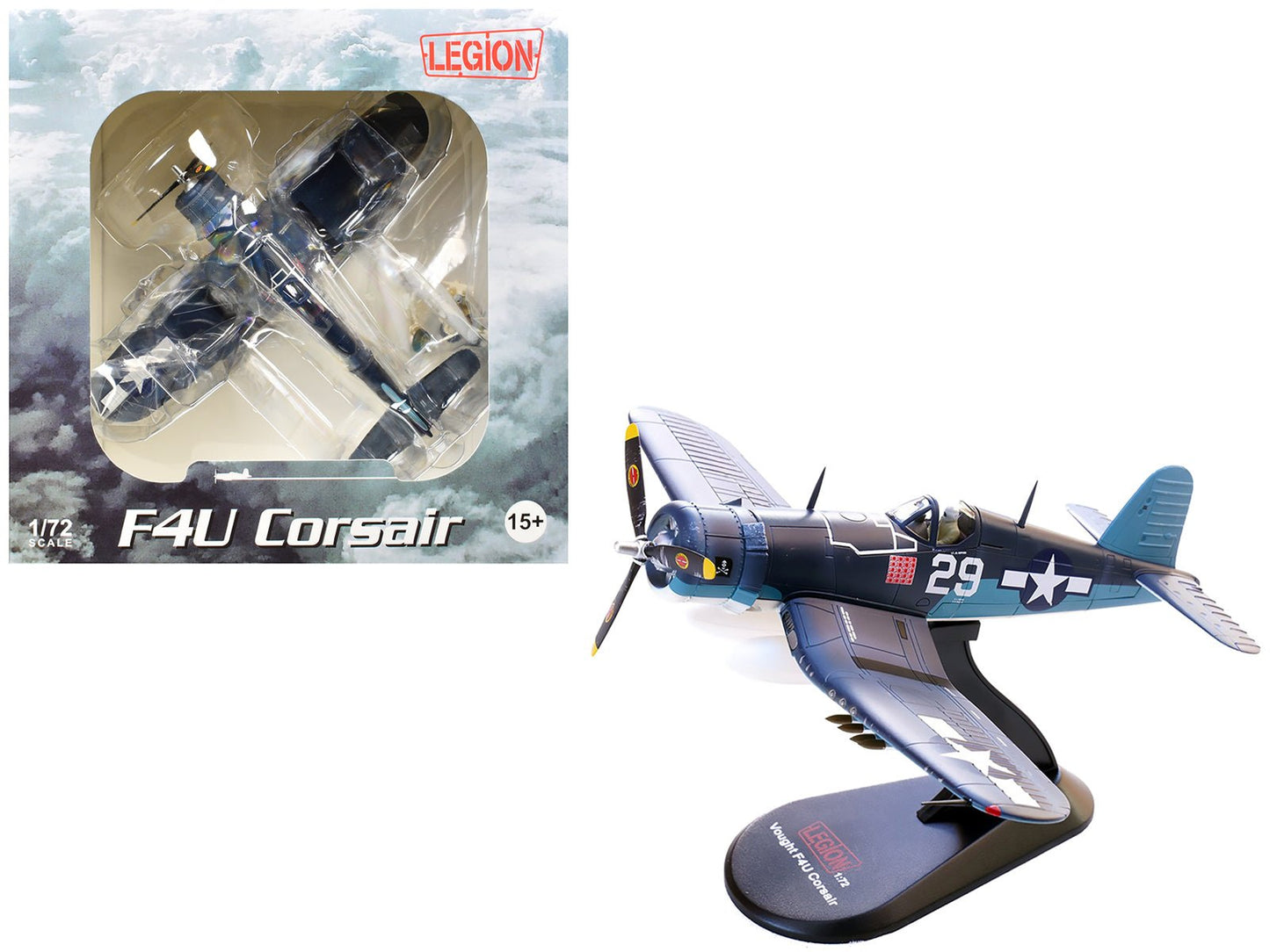 Vought F4U-1A Corsair Fighter Aircraft "Ace Ira Kepford VF-17 Jolly Rogers Bougainville Solomon Islands" (1944) United States Navy 1/72 Diecast Model by Legion free shipping USA
