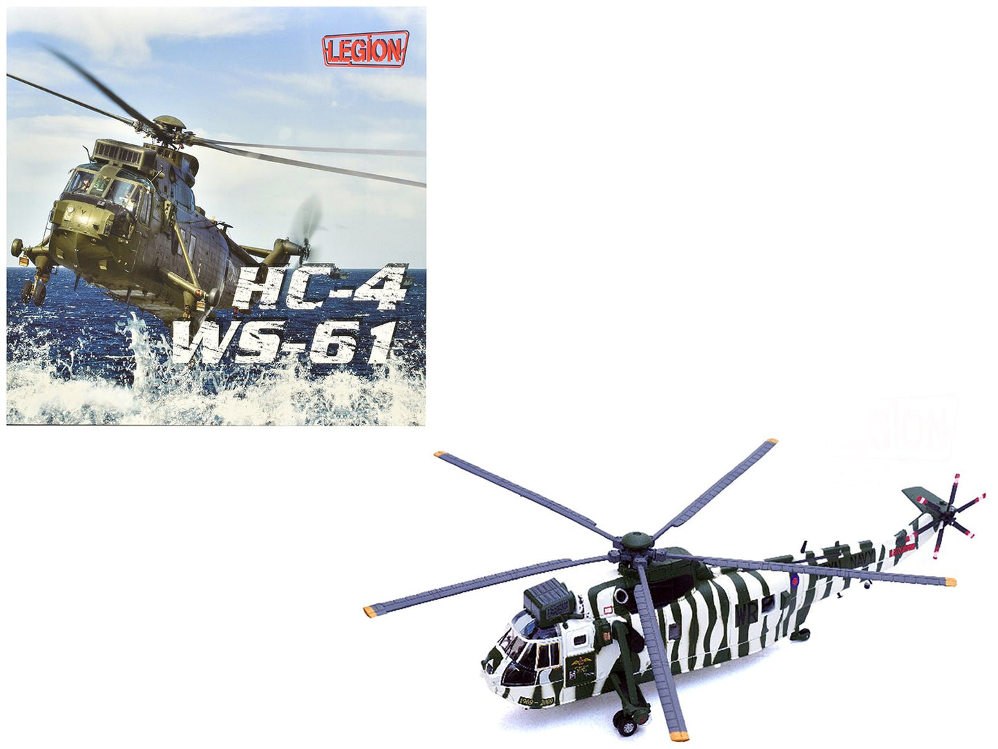 Westland Sea King HC.4 Helicopter "40th Anniversary Livery 848 Naval Air Squadron Commando Helicopter Force Royal Naval Air Station Yeovilton Somerset" (2009) British Royal Navy 1/72 Diecast Model by Legion free shipping USA