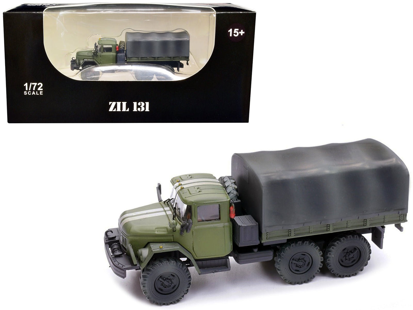 ZIL 131 Cargo Truck Green with White Stripes "Ukrainian Ground Forces" 1/72 Diecast Model by Legion free shipping USA