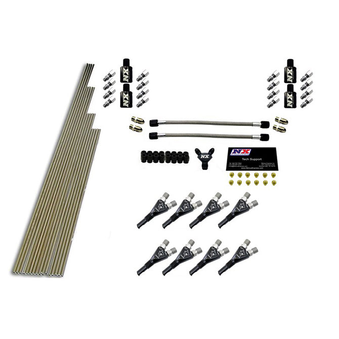 Nitrous Express 8-CYL SHARK PLUMB KIT W/O SOLENOIDS W/ 300HP JETS INCL HARDWARE