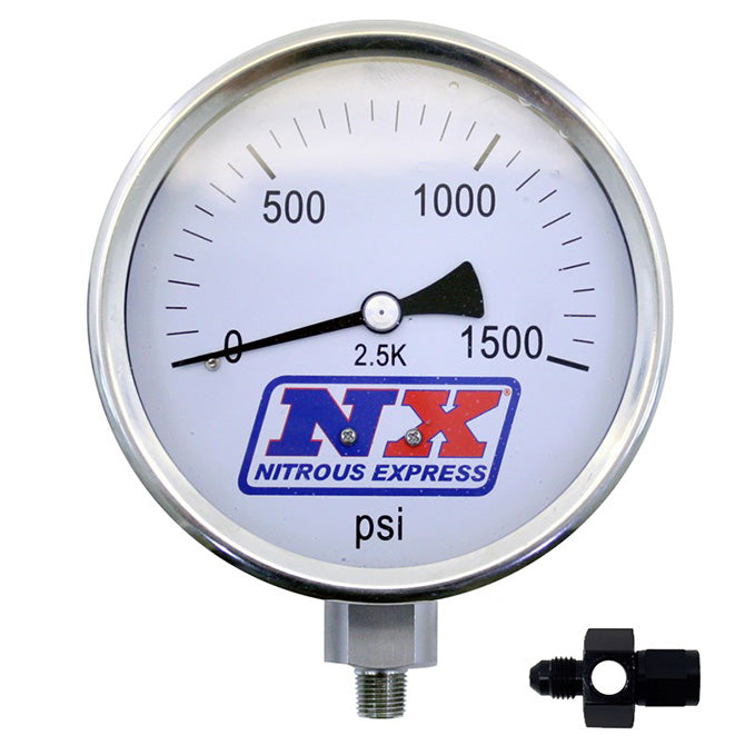 Nitrous Express Nitrous Pressure Gauge 4 Inch-high Accuracy 8AN