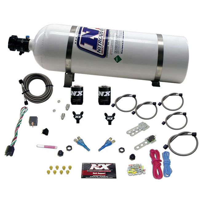 Nitrous Express GM EFI DUAL NOZZLE (100-300HP) WITH 15LB BOTTLE