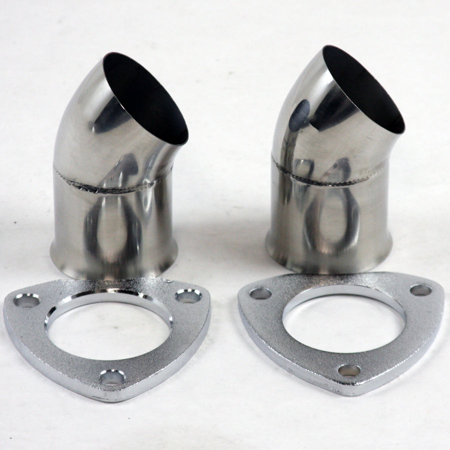 Granatelli 3.0 In. (76mm) Turn Down With 3-Bolt Flange And Gaskets - Set Of Two