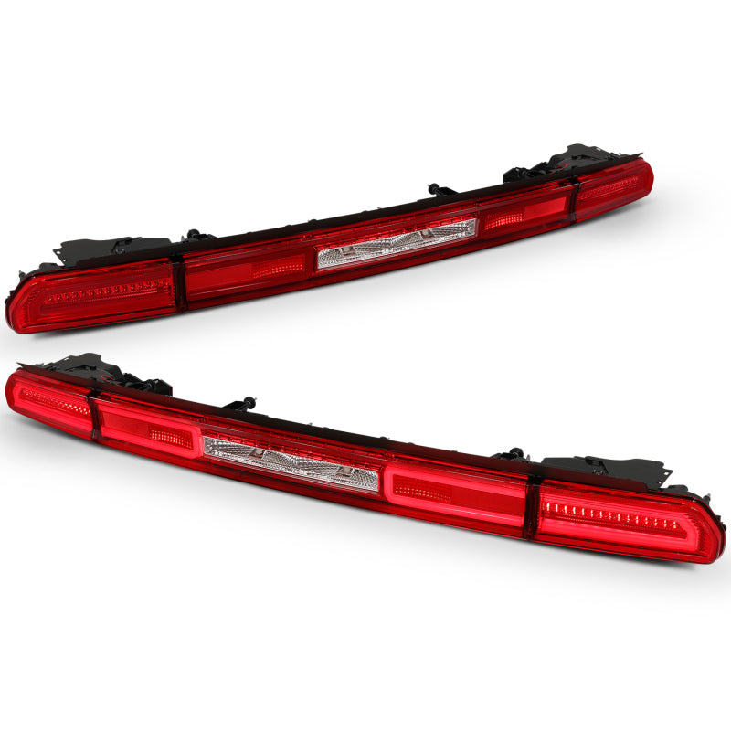 ANZO 08-10 Dodge Challenger LED Taillights - Red/Clear w/Sequential Turn Signal 321348