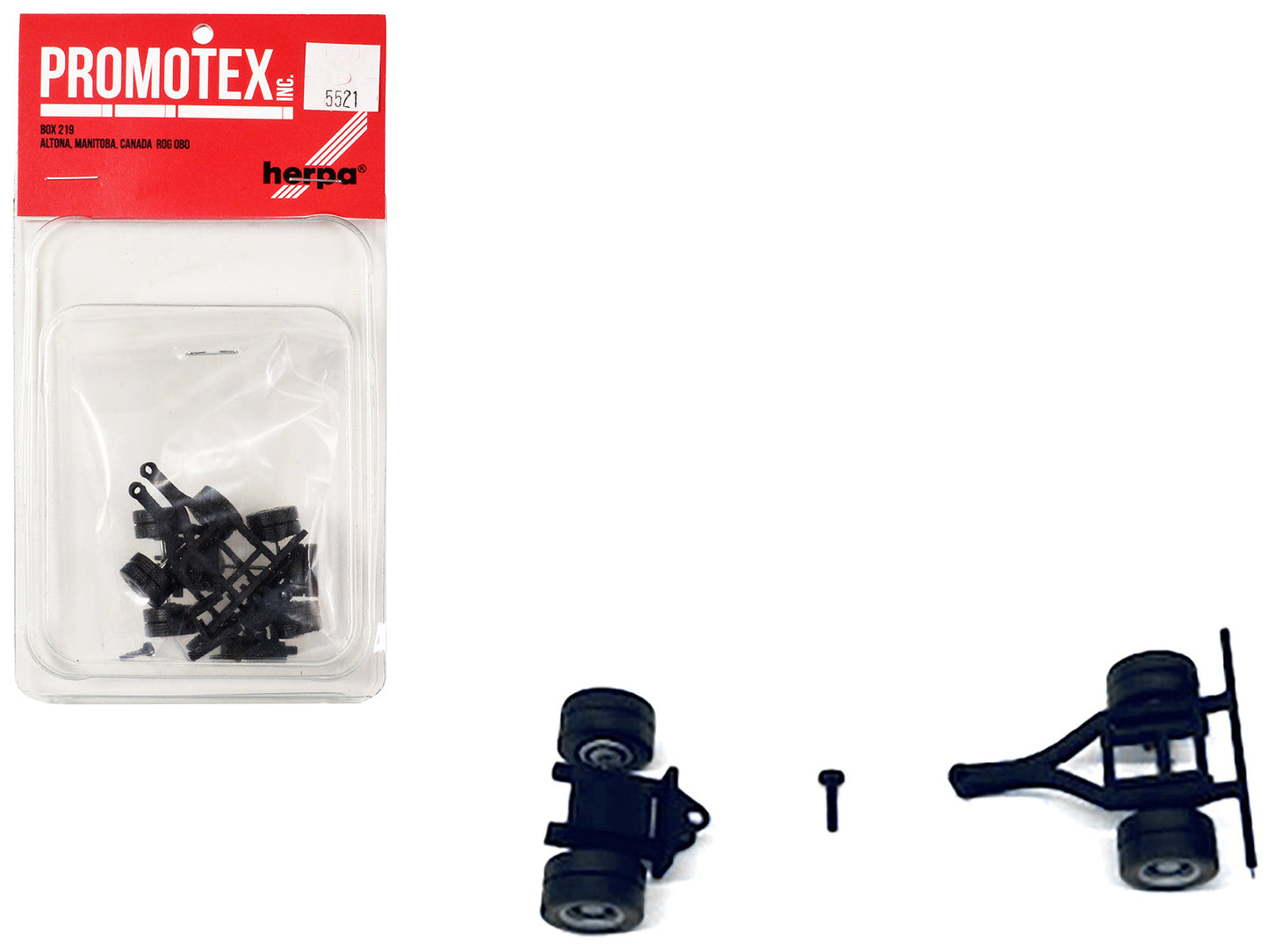 Lowboy Single Axle Booster with Integrated Rear Axle and Fenders (2 Sets) 1/87 (HO) Plastic Model by Promotex  free shipping USA