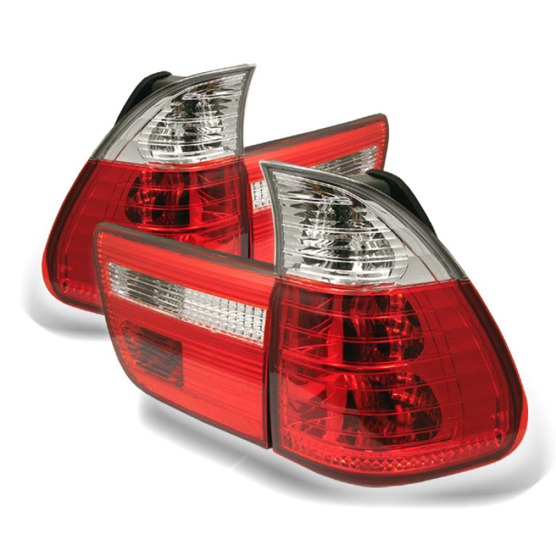 Spyder BMW E53 X5 00-06 4PCS Euro Style Tail Lights- Red Clear ALT-YD-BE5300-RC 5000835