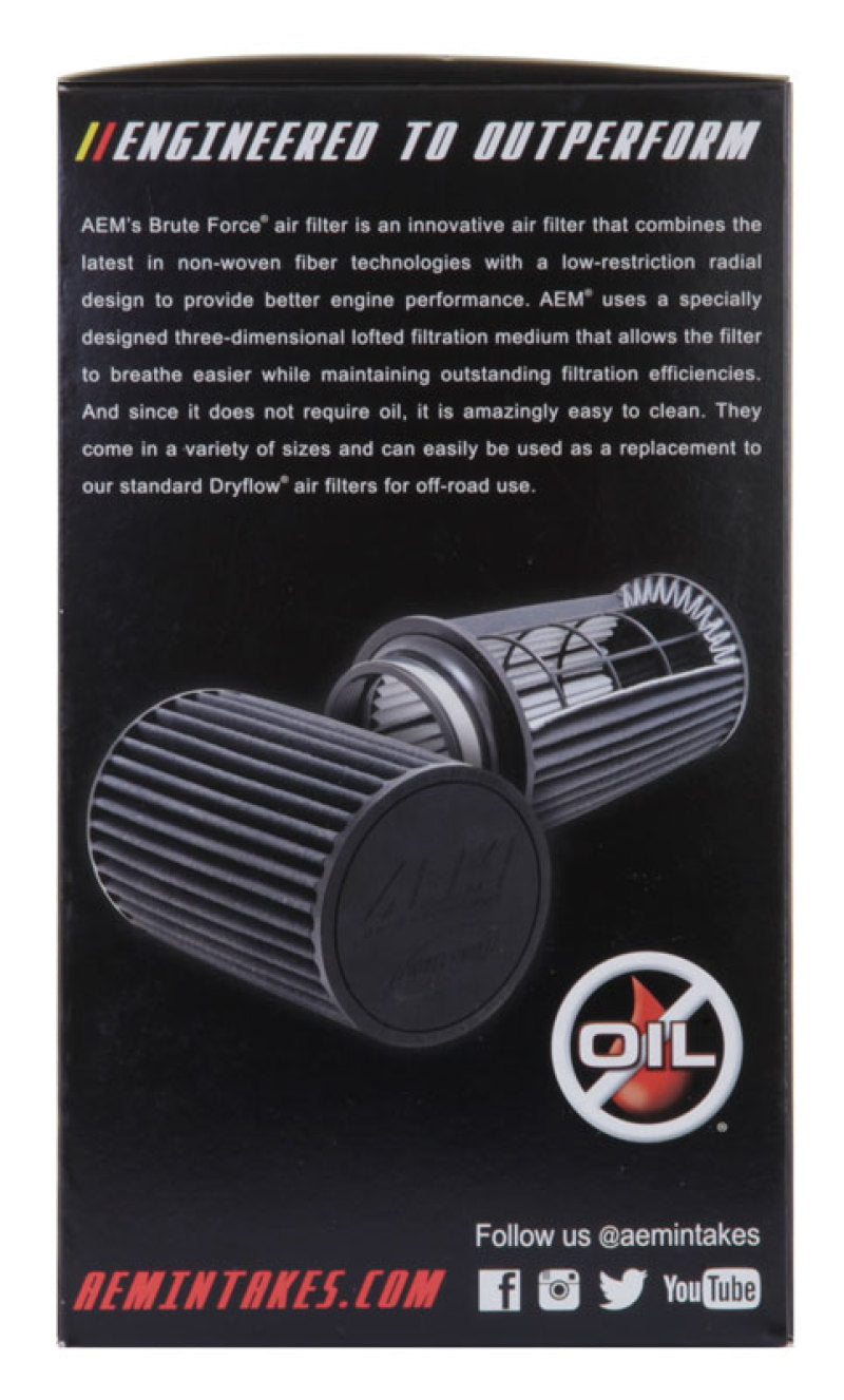 AEM Induction AEM Dryflow 3.5in. X 7in. Round Tapered Air Filter 21-2047BF