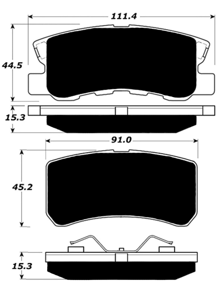 Porterfield Brake Pads for 2014 DODGE AVENGER 340mm Front or 302mm Rear Discs