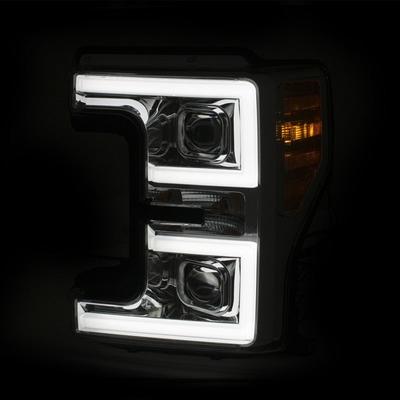 Anzo Projector Plank Style Switchback Headlight Chrome / Amber 17-18 Ford