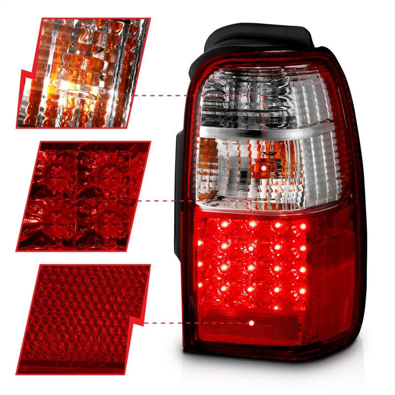 Anzo 2001-2002 Toyota 4 Runner LED Tail lights Red/Clear