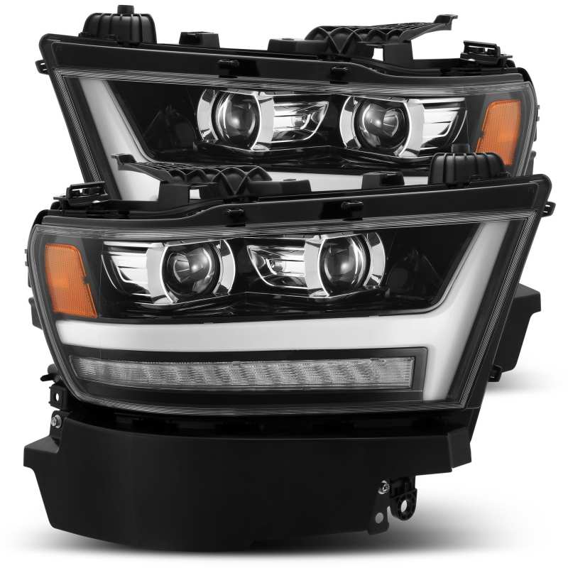 AlphaRex 19-20 Ram 1500HD PRO-Series Proj Headlights Plnk Style Jet Blk w/Activ Light/Seq Signal/DRL 880513 *Discontinued