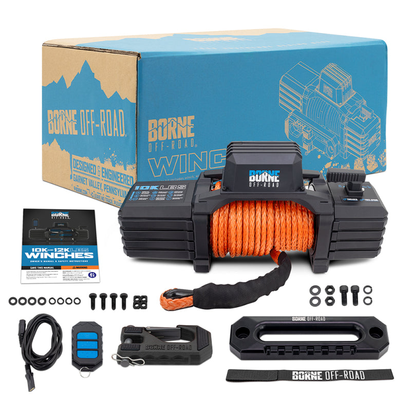 Borne Off-Road 10K Winch - Orange Synthetic Rope BNWN-10-SOR