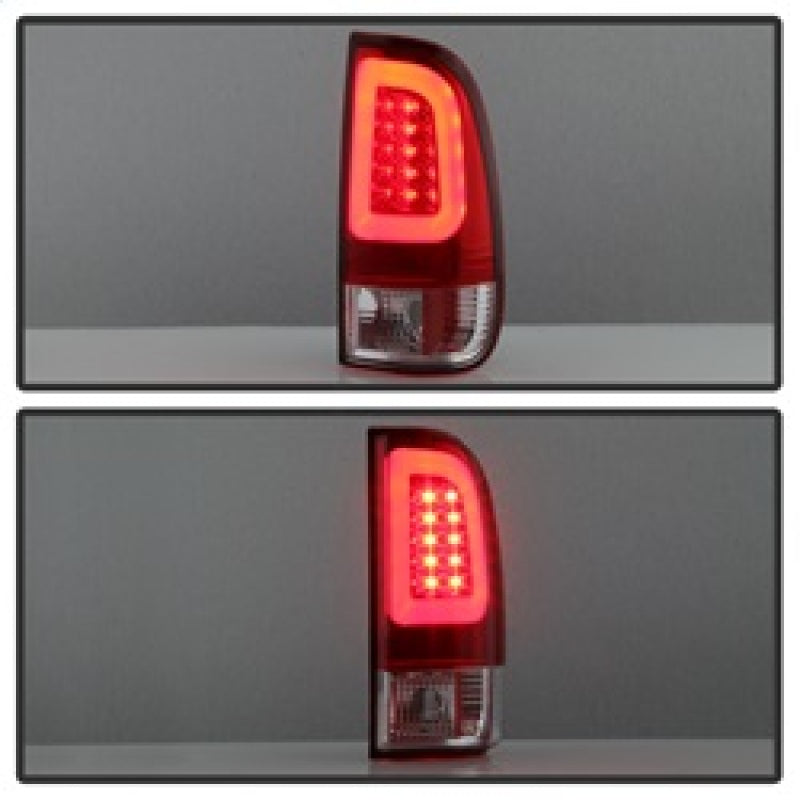 Spyder 97-03 Ford F150 Stylsd. F250 V3 Light Bar LED Tail Lights - Red/Clr ALT-YD-FF15097V3-LBLED-RC 5084453