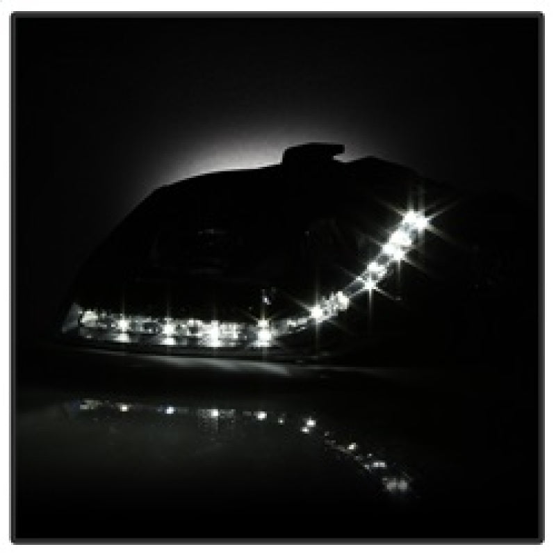 Spyder Audi A4 06-08 Projector Headlights Halogen Model Only - DRL Black PRO-YD-AA405-DRL-BK 5008572