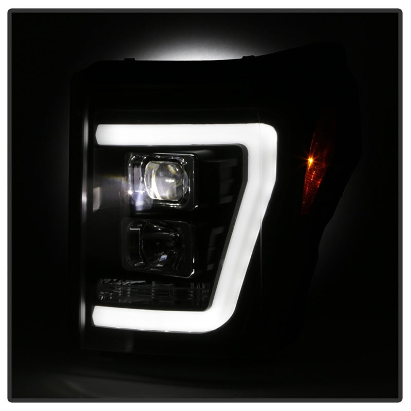 Spyder Ford F250/350/450 11-16 V2 High-Power LED Headlights-White Light Bar-Black PRO-YD-FS11V2PL-BK 5087898