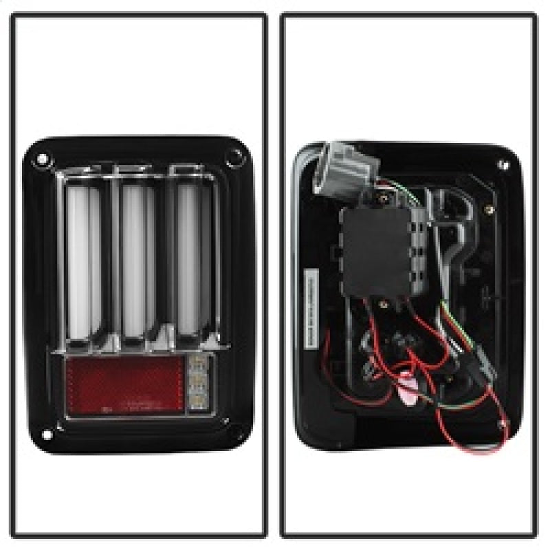 Spyder 07-16 Jeep Wrangler Version 2 Light Bar LED Tail Lights - Black (ALT-YD-JWA07V2-LBLED-BK) 5084774