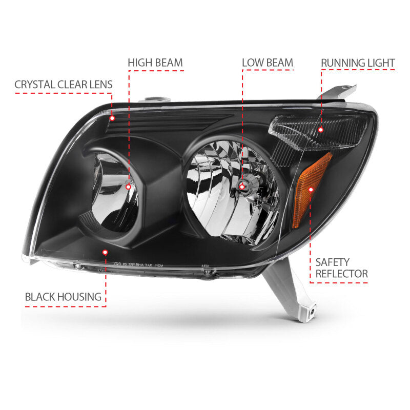 Anzo  2003-2005 Toyota 4Runner Crystal Headlights Black