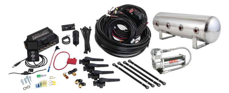 AIRLIFT 3H(1/4"Air Line,2.5 Gallon Lightweight Polished Alum.,VIAIR 444C Comp)