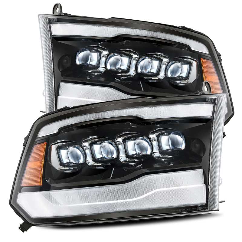 AlphaRex 09-18 Dodge Ram 1500HD NOVA LED Projector Headlights Plank Style Design Gloss Black w/DRL 880590 *Discontinued