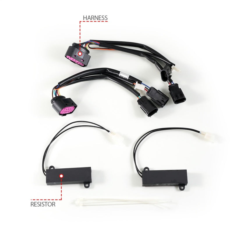ANZO 09-18 Dodge Ram 1500/2500/3500 Full LED Proj Headlights w/Switchback Light Bar - Black 111595