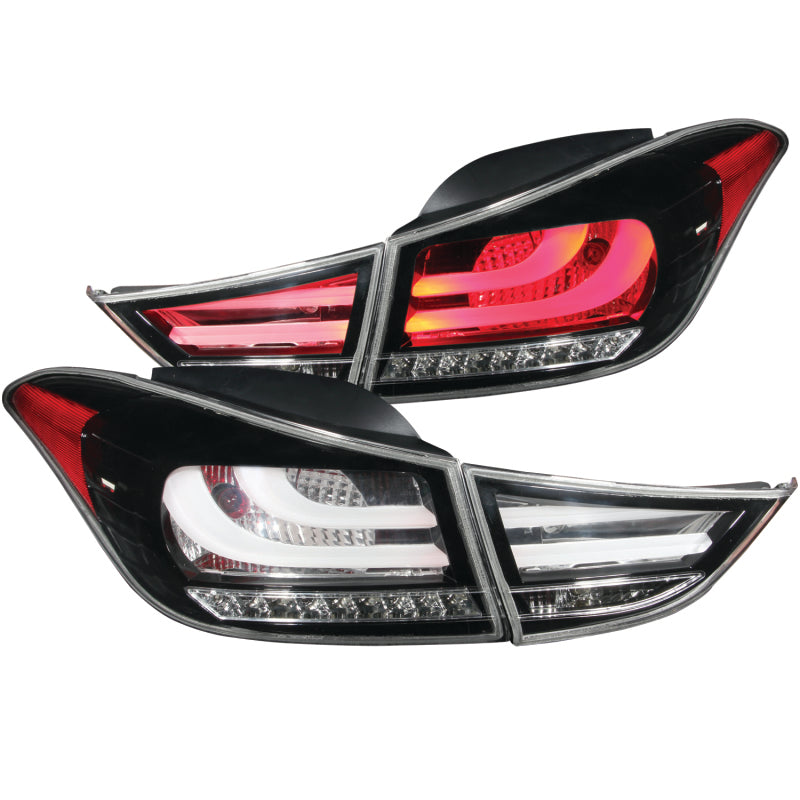 Anzo 2011-2013 Hyundai Elantra LED Taillights Black 4pc