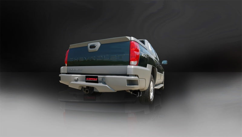 Corsa 02-06 Chevrolet Avalanche 5.3L V8 3in Sport Cat-Back Exhaust w/ twin 4in Black Tips 14250BLK