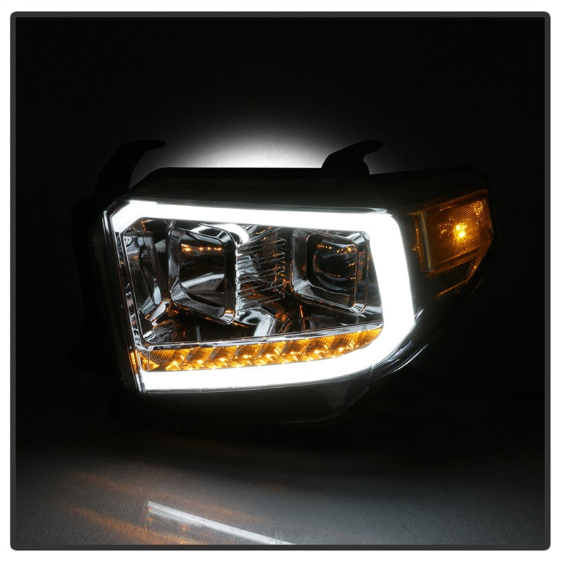 SPYDER xTune 14-17 Toyota Tundra DRL LED Light Bar Projector Headlights - Chrome (PRO-JH-TTU14-LB-C) 9043048