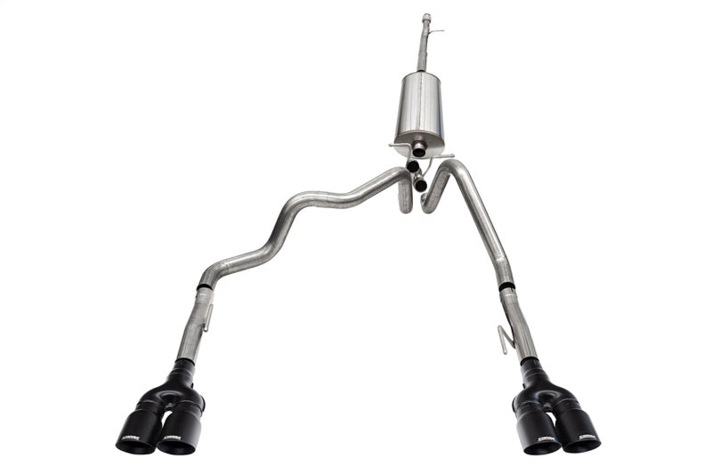CORSA Performance Corsa 19-23 GMC Sierra 1500 Cat-Back Dual Rear Exit with Twin 4in Black Powder Coat Pro-Series Tips 21201BPC