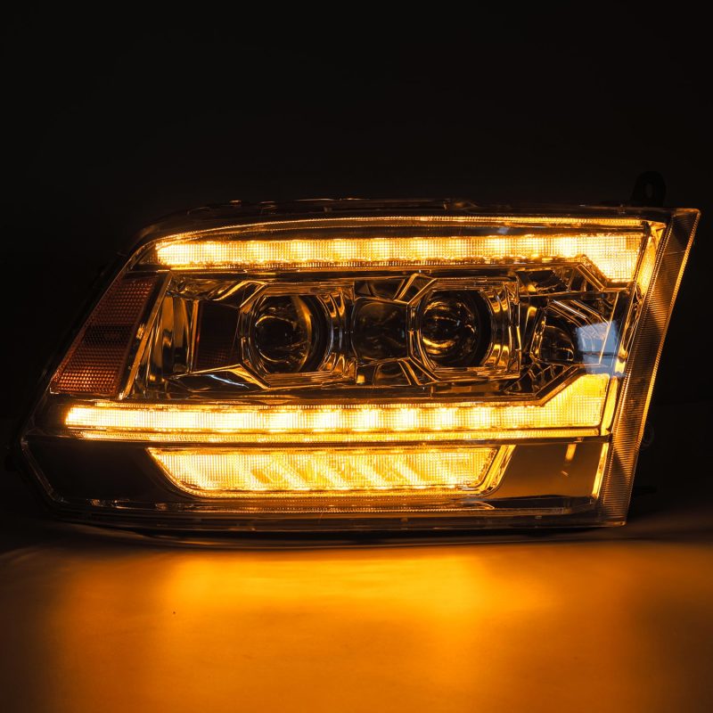 AlphaRex 09-18 Dodge Ram 2500 LUXX LED Proj Headlights Plank Style Chrm w/Activ Light/Seq Signal/DRL 880559 *Discontinued
