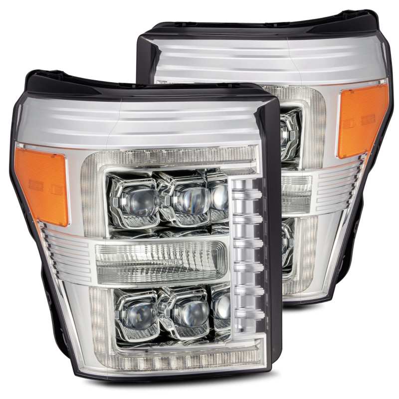 AlphaRex 11-16 Ford F-350 SD NOVA LED Proj Headlights Plank Style Chrm w/Activ Light/Seq Signal 880148 *Discontinued