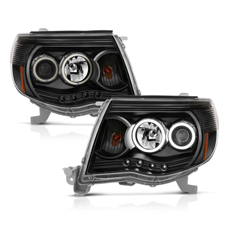Anzo 2005-2011 Toyota Tacoma Projector Headlights w/ Halo Black
