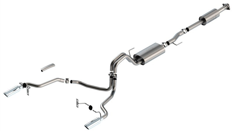 Borla F-150 2021 5.0L 4dr CC SB EC STB Lariat/KR/Platinum/LTD 3/2.25 SRE Cat-Back Touring CHR Tips 140865