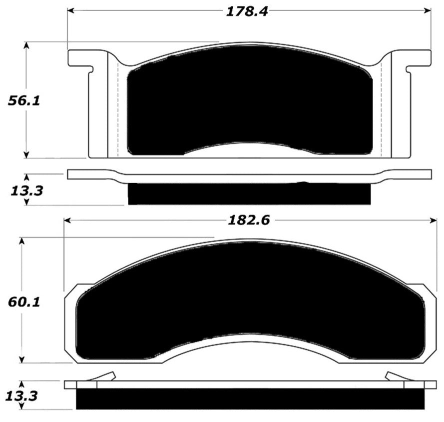 Porterfield Brake Pads for 1969 FORD MUSTANG 302 V8 w/Front Discs