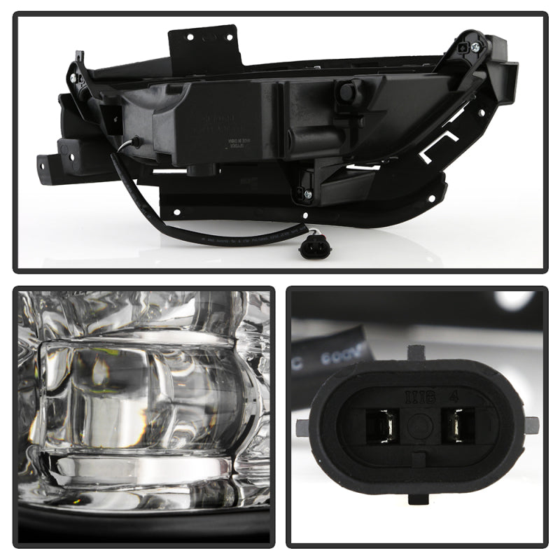 Spyder Chrysler 200 2015-2016 OEM Style Full LED Fog Lights W/Universal Switch- Clear 5086945