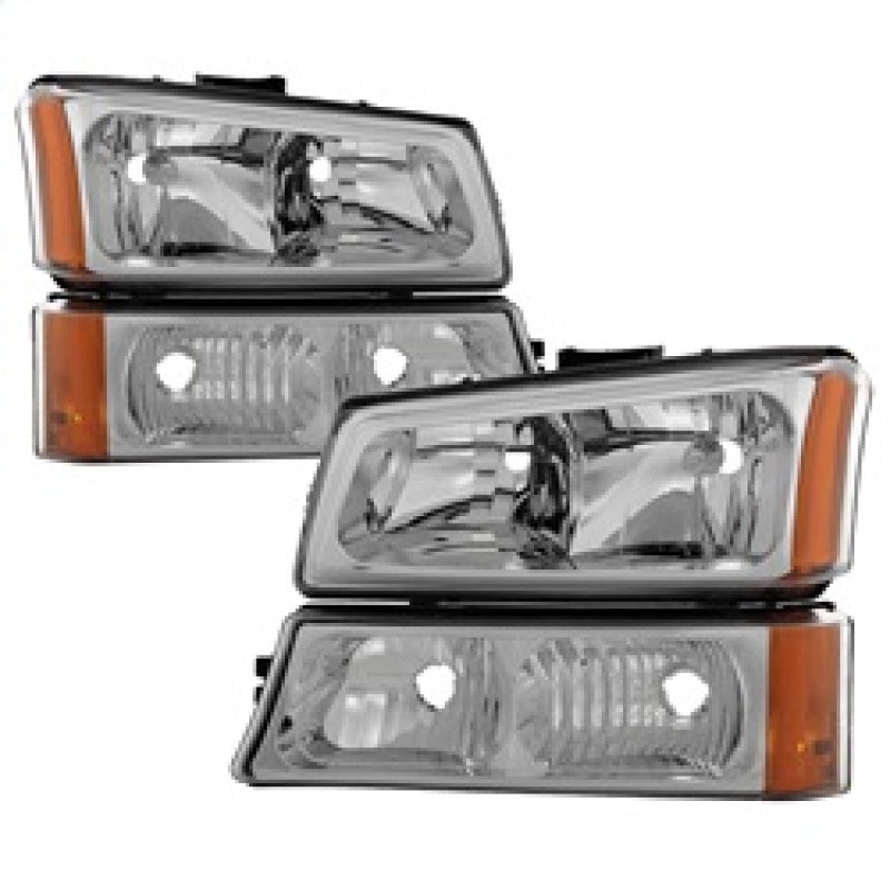 SPYDER Xtune Chevy Silverado 2500HD 03-06 Crystal Headlights w/ Bumper Lights Chrome HD-JH-CSIL03-AM-C-SET 5064912