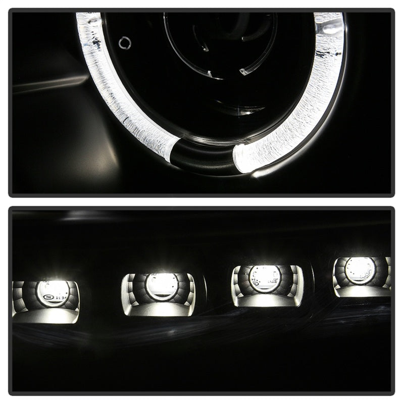 Spyder Ford Super Duty 11-16 Projector Headlights LEDHalo DRL All Black PRO-YD-FS11-HL-BKV2 5086013